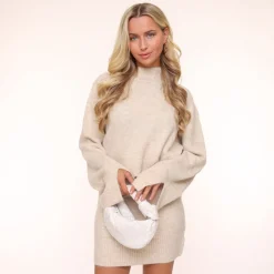 Olivia & Kate Beige Knitted Oversized-Sweater Shop