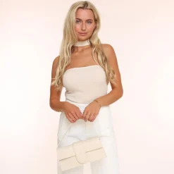 Olivia & Kate Beige Leather Horizontal-Bag Cheap