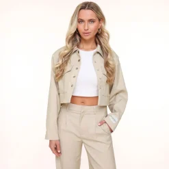 Olivia & Kate Beige Studio Cropped-Jacket Outlet