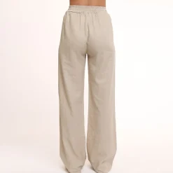 Olivia & Kate Beige Tall Linen-Pants Discount