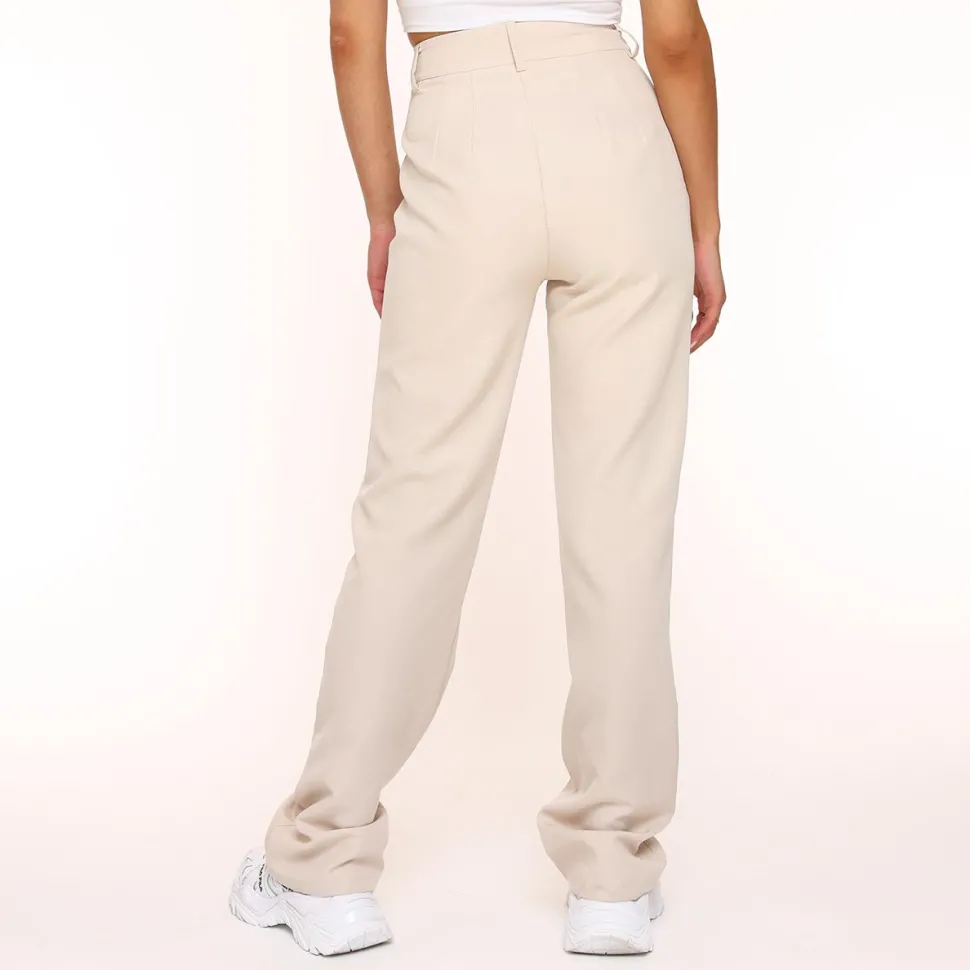 Olivia & Kate Beige Tracie Straight-Pantalon Store