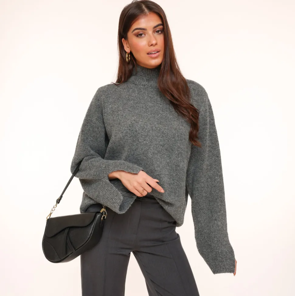 Olivia & Kate Black Leather Saddle-Bag Fashion