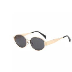 Olivia & Kate Black Oval Gold Frame-Sunglasses Flash Sale