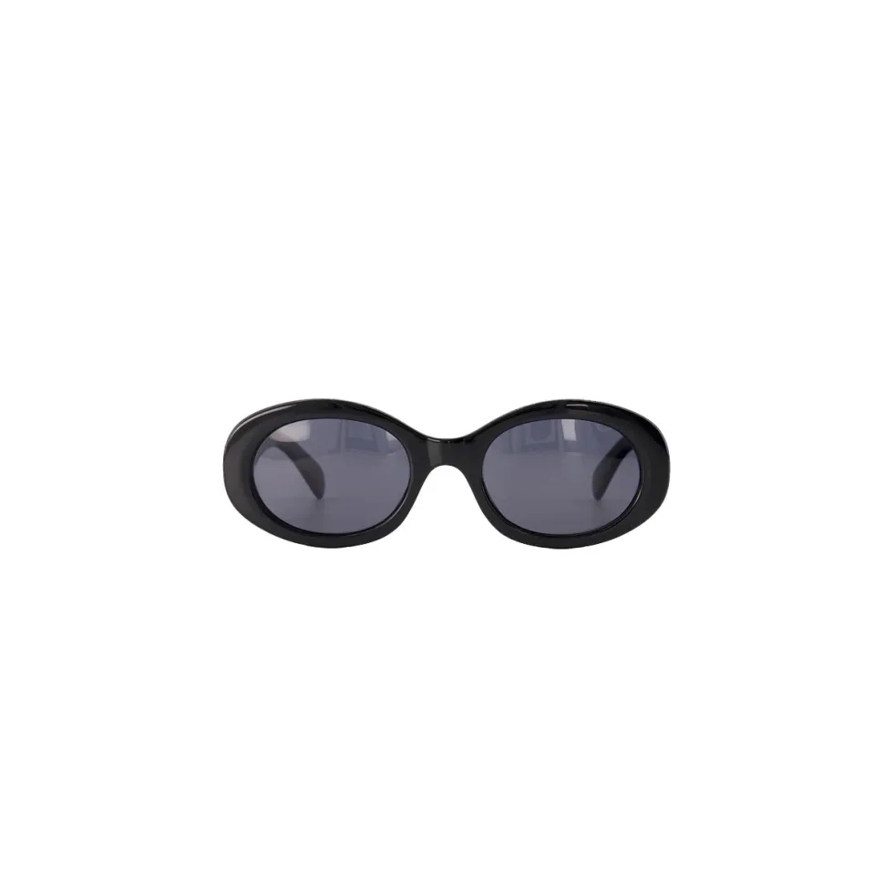 Olivia & Kate Black Oval-Sunglasses Discount