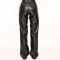 Olivia & Kate Black Pu Leather-Trouser Hot