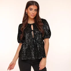 Olivia & Kate Black Sequins Bow Ties-Top Clearance
