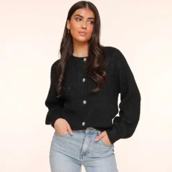 Olivia & Kate Black Strass Button-Cardigan Flash Sale