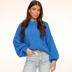 Olivia & Kate Blue Wool Knitted-Sweater Fashion