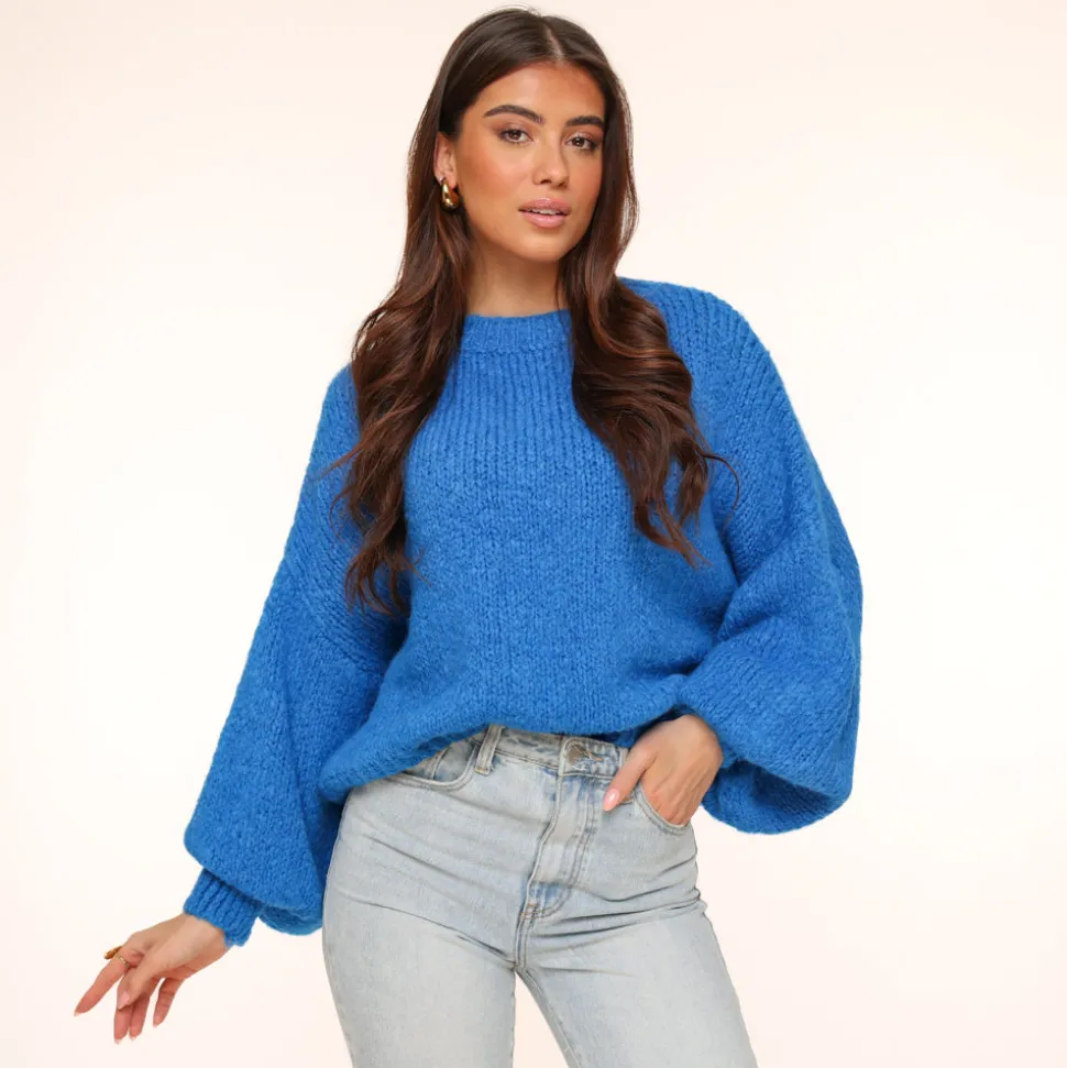 Olivia & Kate Blue Wool Knitted-Sweater Fashion