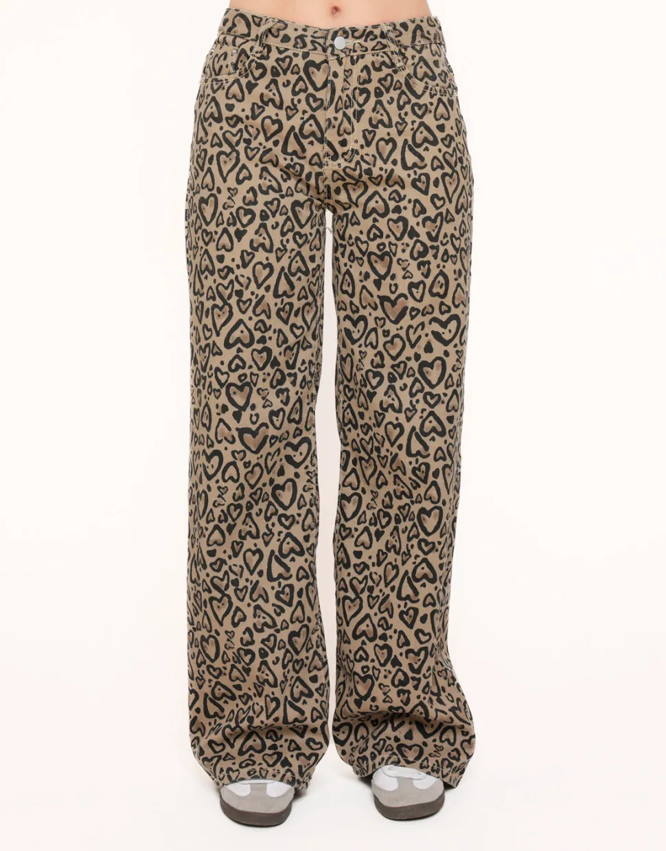 Olivia & Kate Brown Hearts Print-Jeans Shop