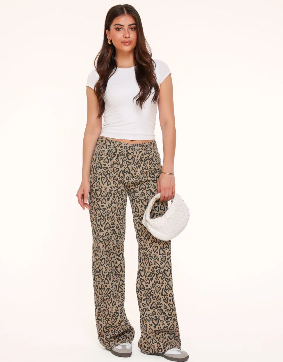 Olivia & Kate Brown Hearts Print-Jeans Shop