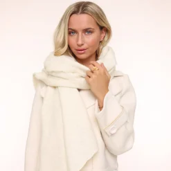 Olivia & Kate Creme Knitted-Scarf Clearance