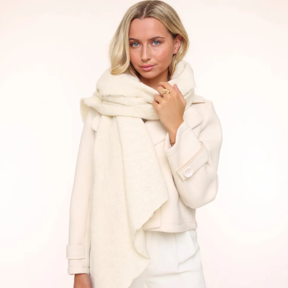 Olivia & Kate Creme Knitted-Scarf Clearance