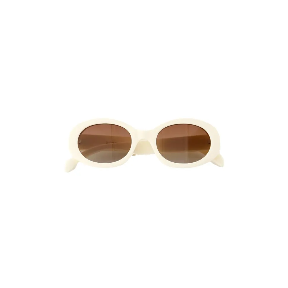 Olivia & Kate Creme Oval-Sunglasses Outlet