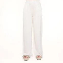 Olivia & Kate Creme Tall Satin-Pants Hot