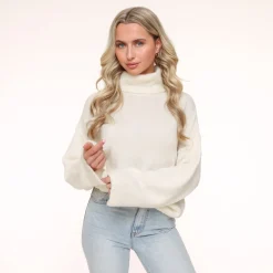 Olivia & Kate Creme Turtleneck-Sweater Outlet