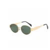 Olivia & Kate Dark Green Oval Gold Frame-Sunglasses Outlet