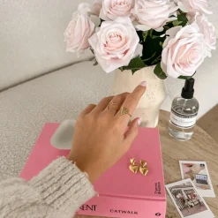 Olivia & Kate Golden Adjustable Open Heart-Ring Fashion