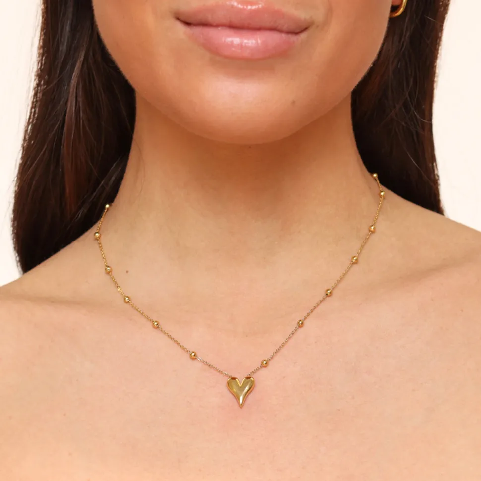 Olivia & Kate Golden Statement Hartjes-Ketting Hot
