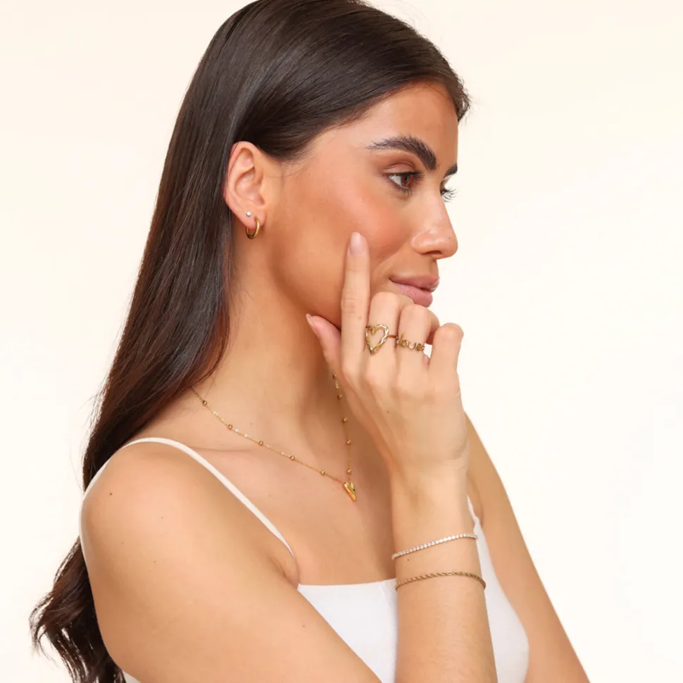 Olivia & Kate Golden Statement Hartjes-Ketting Hot
