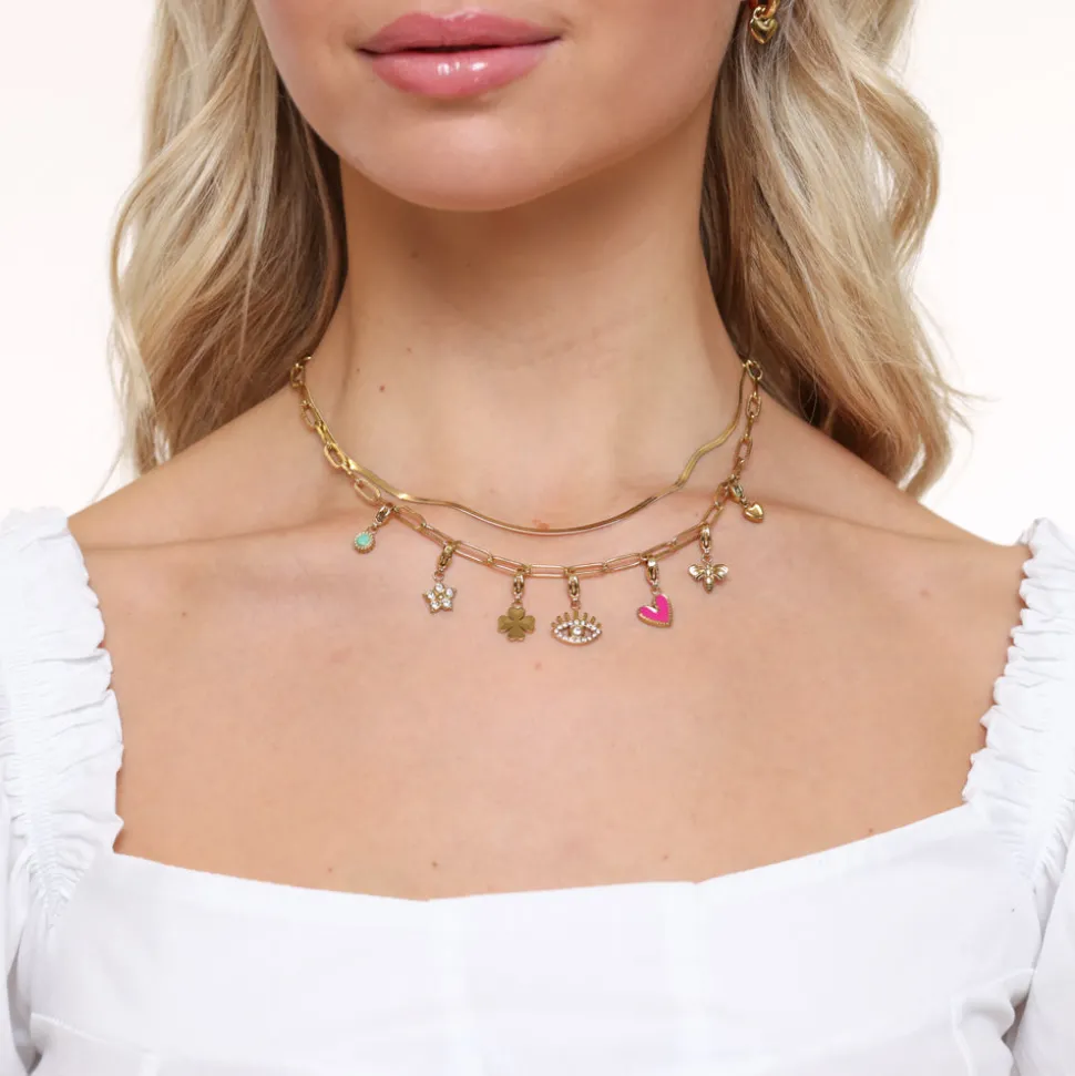 Olivia & Kate Golden Trendy Pendans Double Chain-Necklace Fashion