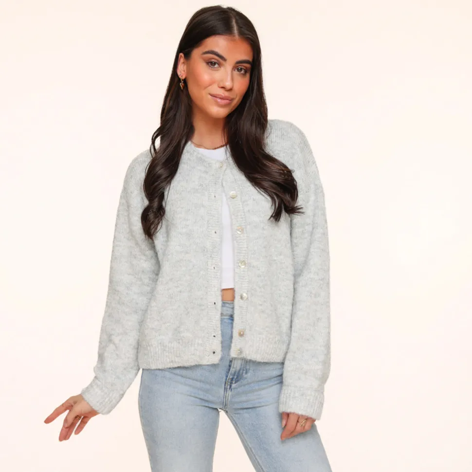 Olivia & Kate Grey Basic Knitted-Cardigan Store