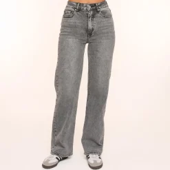 Olivia & Kate Grey Straight Wide-Jeans Discount