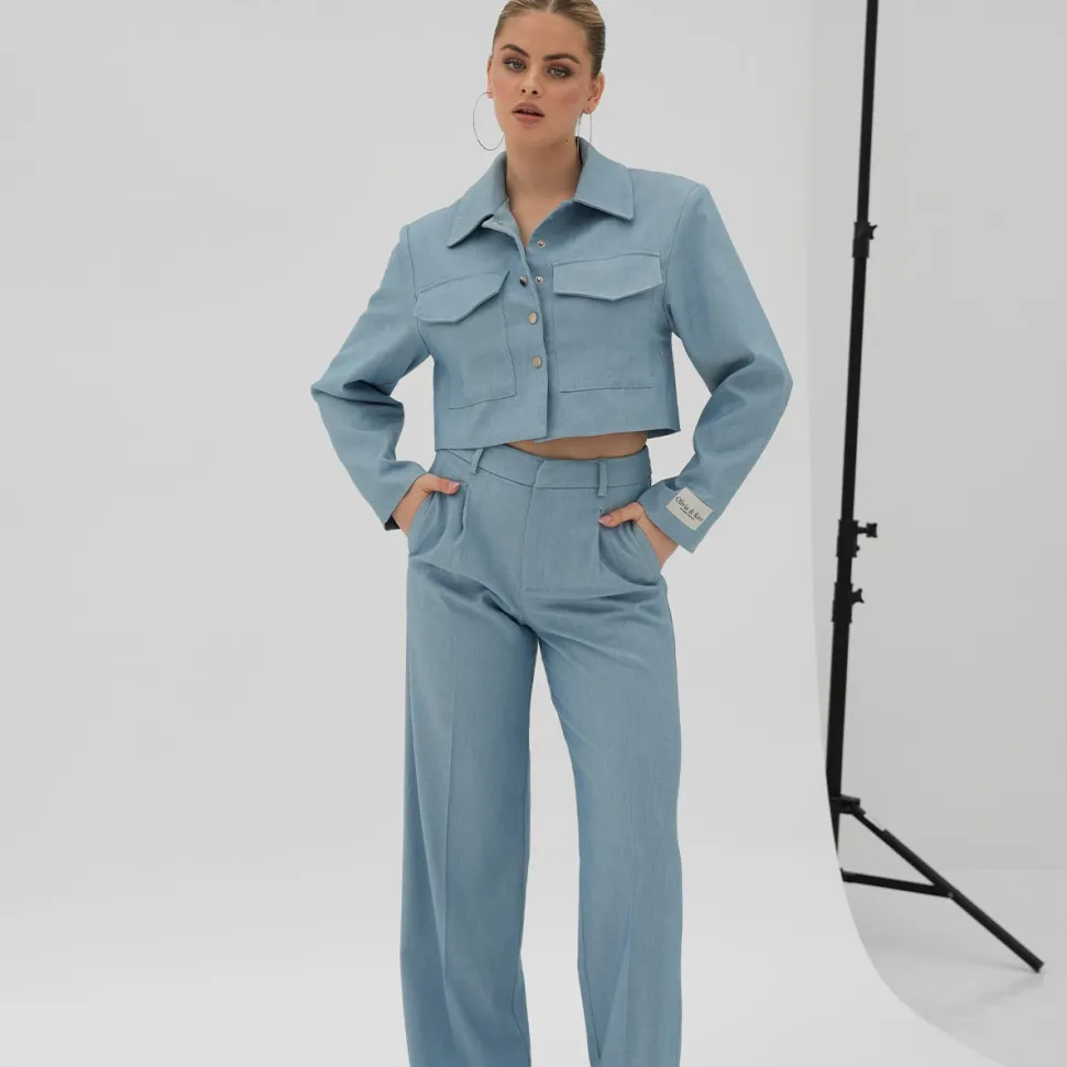 Olivia & Kate Jeans Blue Studio Cropped-Jacket Cheap