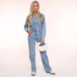 Olivia & Kate Light Blue Denim Ls-Jumpsuit Sale