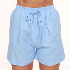 Olivia & Kate Light Blue Linen-Short Discount