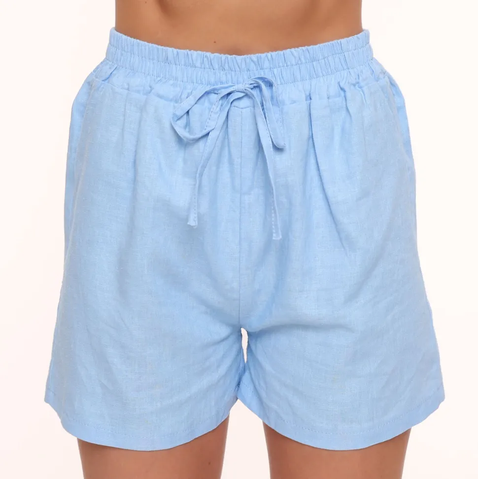 Olivia & Kate Light Blue Linen-Short Discount