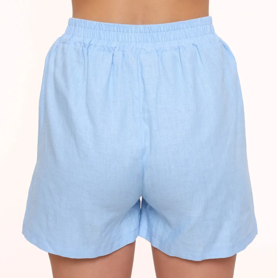 Olivia & Kate Light Blue Linen-Short Discount
