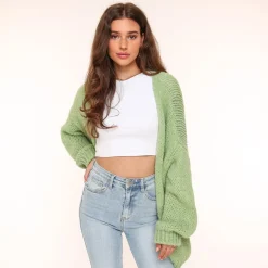 Olivia & Kate Light Green Woolen-Cardigan Store