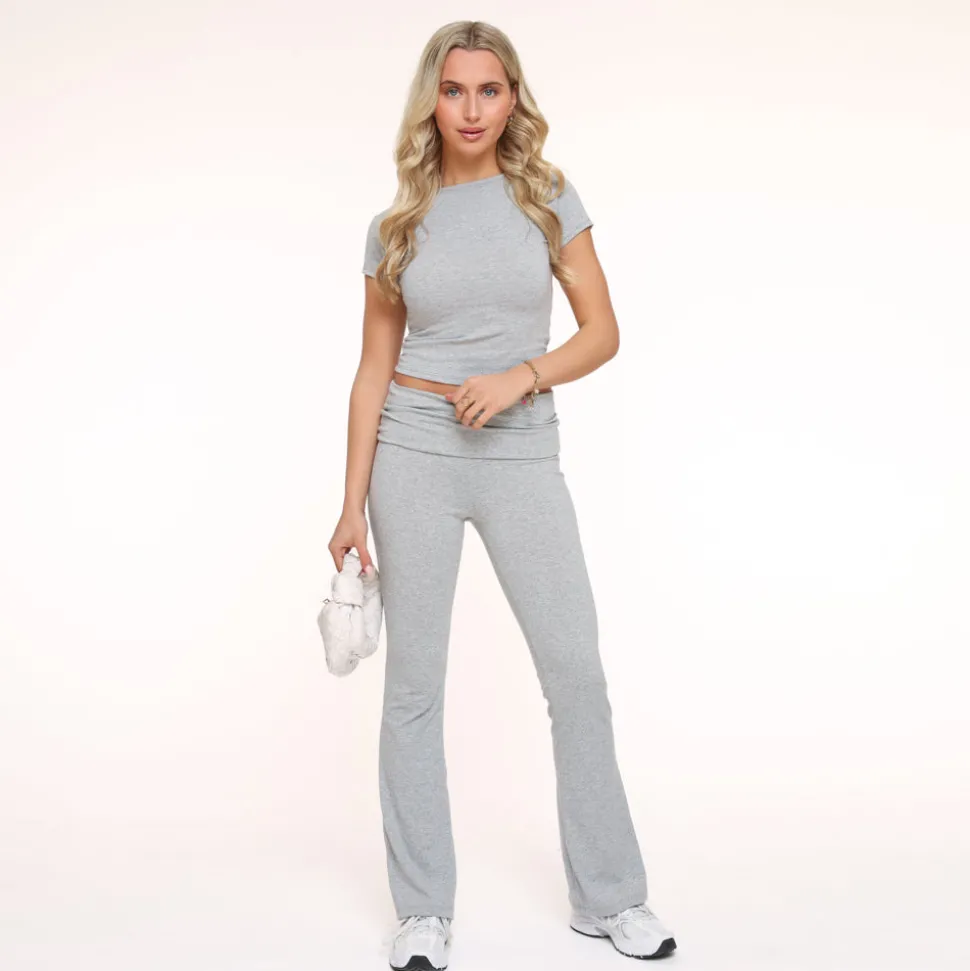 Olivia & Kate Light Grey Jogging Ss Petite-Top Discount