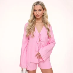 Olivia & Kate Light Pink Linen-Short Sale