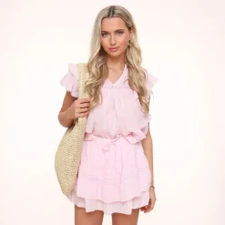 Olivia & Kate Light Pink Ruffle Details-Skort Fashion
