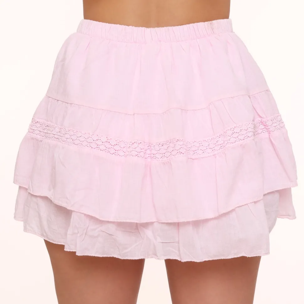 Olivia & Kate Light Pink Ruffle Details-Skort Fashion