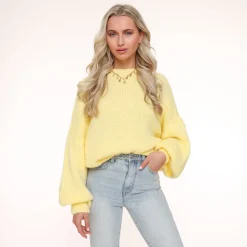 Olivia & Kate Light Yellow Wool Knitted-Sweater Shop