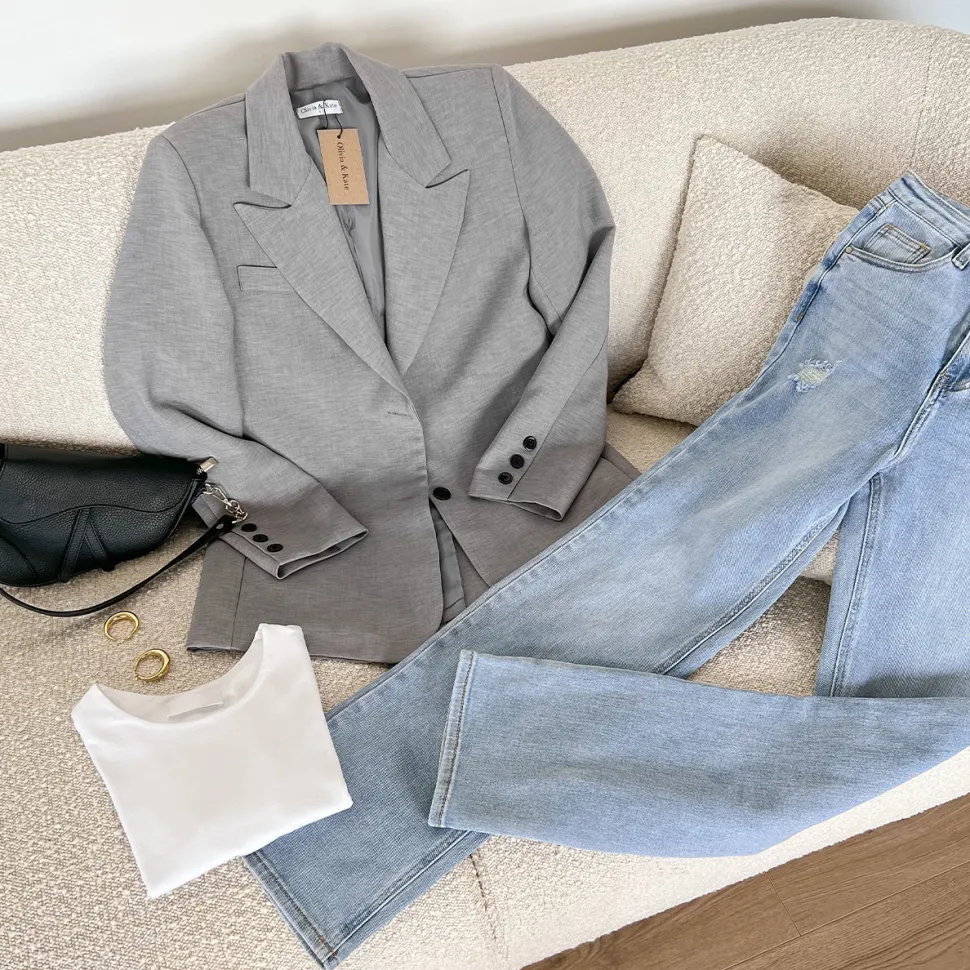 Olivia & Kate Lightblue Straight-Jeans Sale