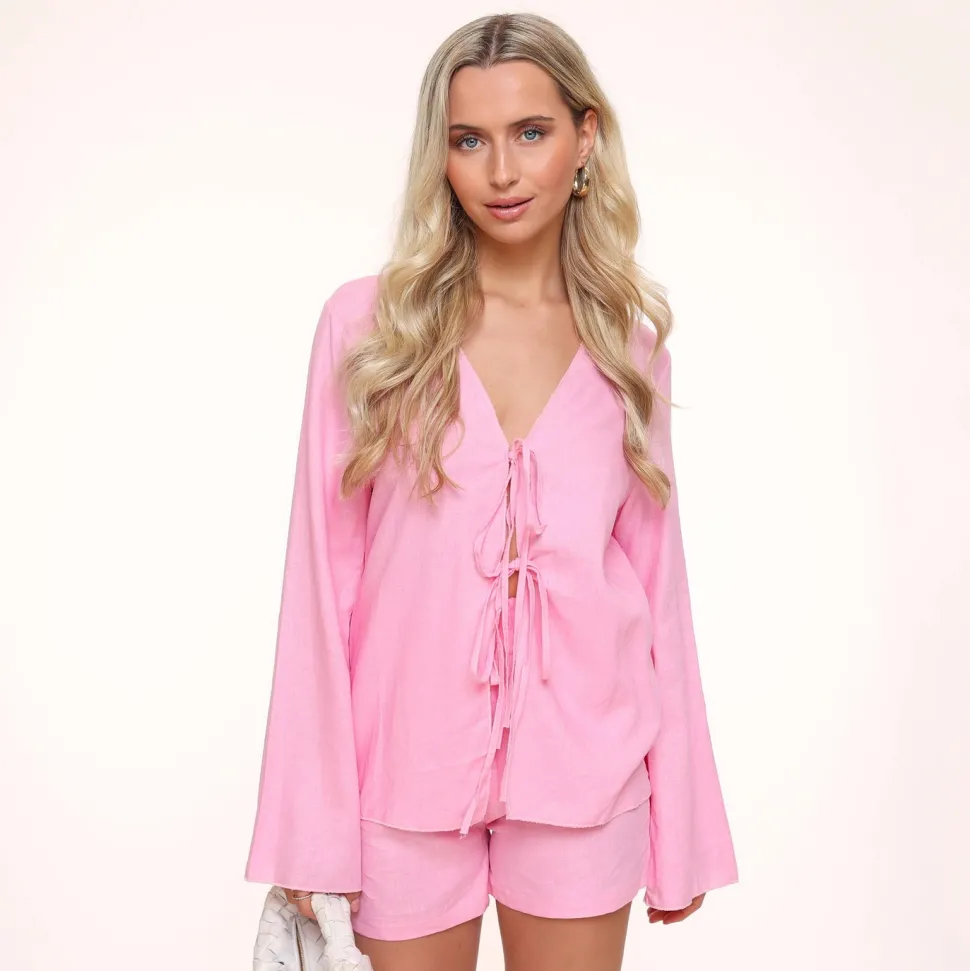 Olivia & Kate Lightpink Linen-Cardigan Flash Sale