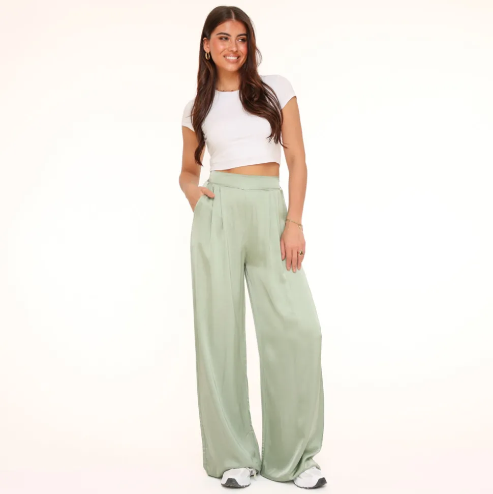 Olivia & Kate Mintgreen Tall Satin-Pants New