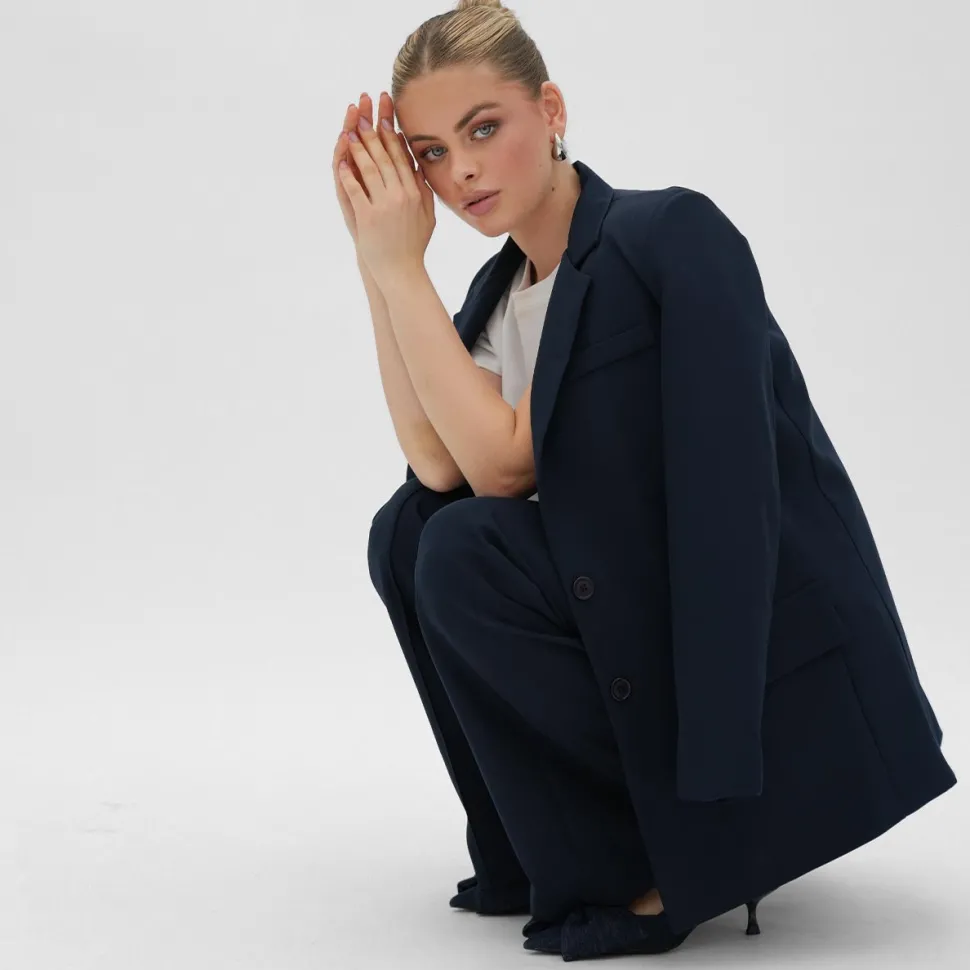 Olivia & Kate Navy Blue Basic-Blazer Best Sale