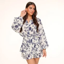 Olivia & Kate Navy Blue Flower Printed-Playsuit Best Sale