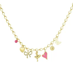Olivia & Kate Pink Details Round Chain-Necklace Flash Sale