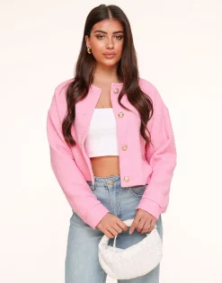 Olivia & Kate Pink Structured Gold Buttons-Jacket Best