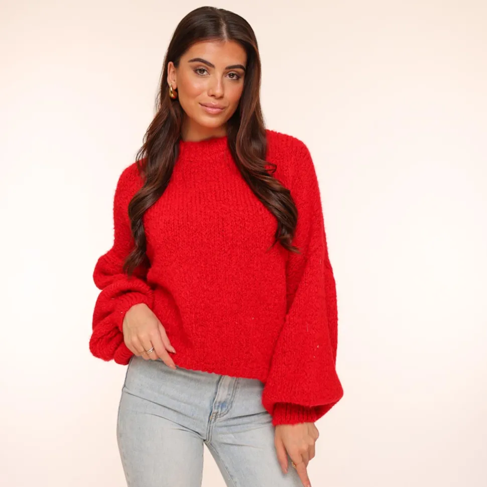Olivia & Kate Red Wool Knitted-Sweater Discount