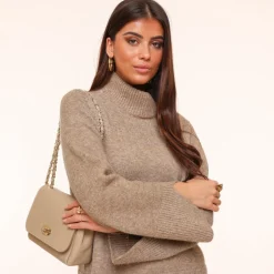Olivia & Kate Taupe Knitted Oversized-Sweater Fashion