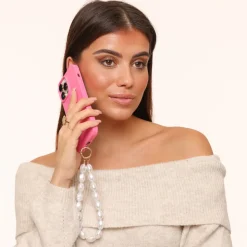 Olivia & Kate White Big Pearls-Phone Cord Clearance