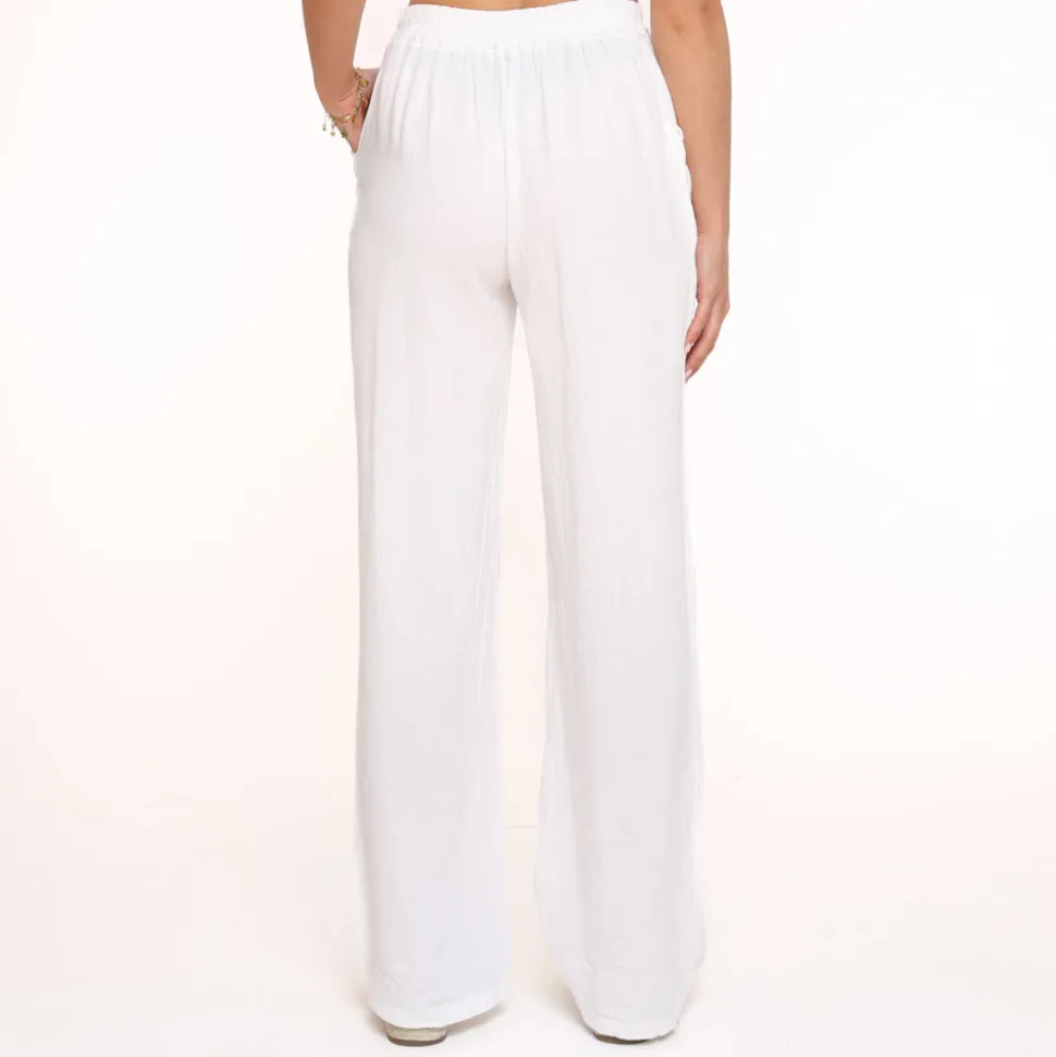 Olivia & Kate White Linen-Pants Online