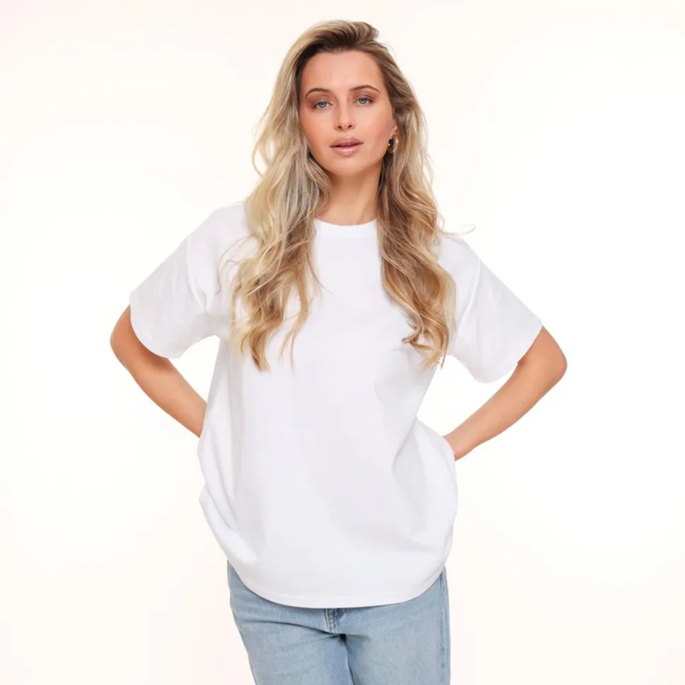 Olivia & Kate White Oversized Basic Ss-T-Shirt Outlet